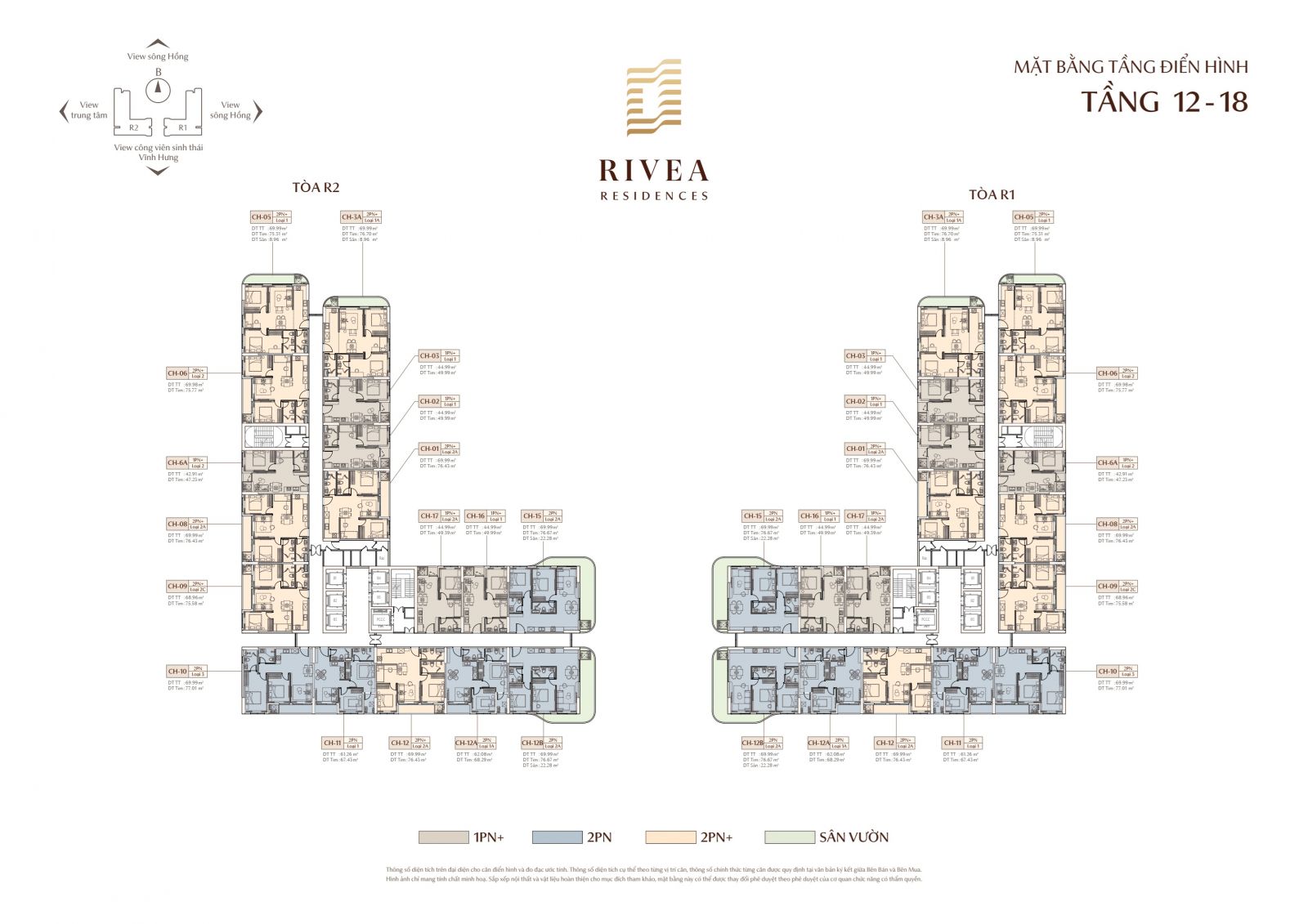 mặt bằng tầng 12-18 Rivea Hà Nội