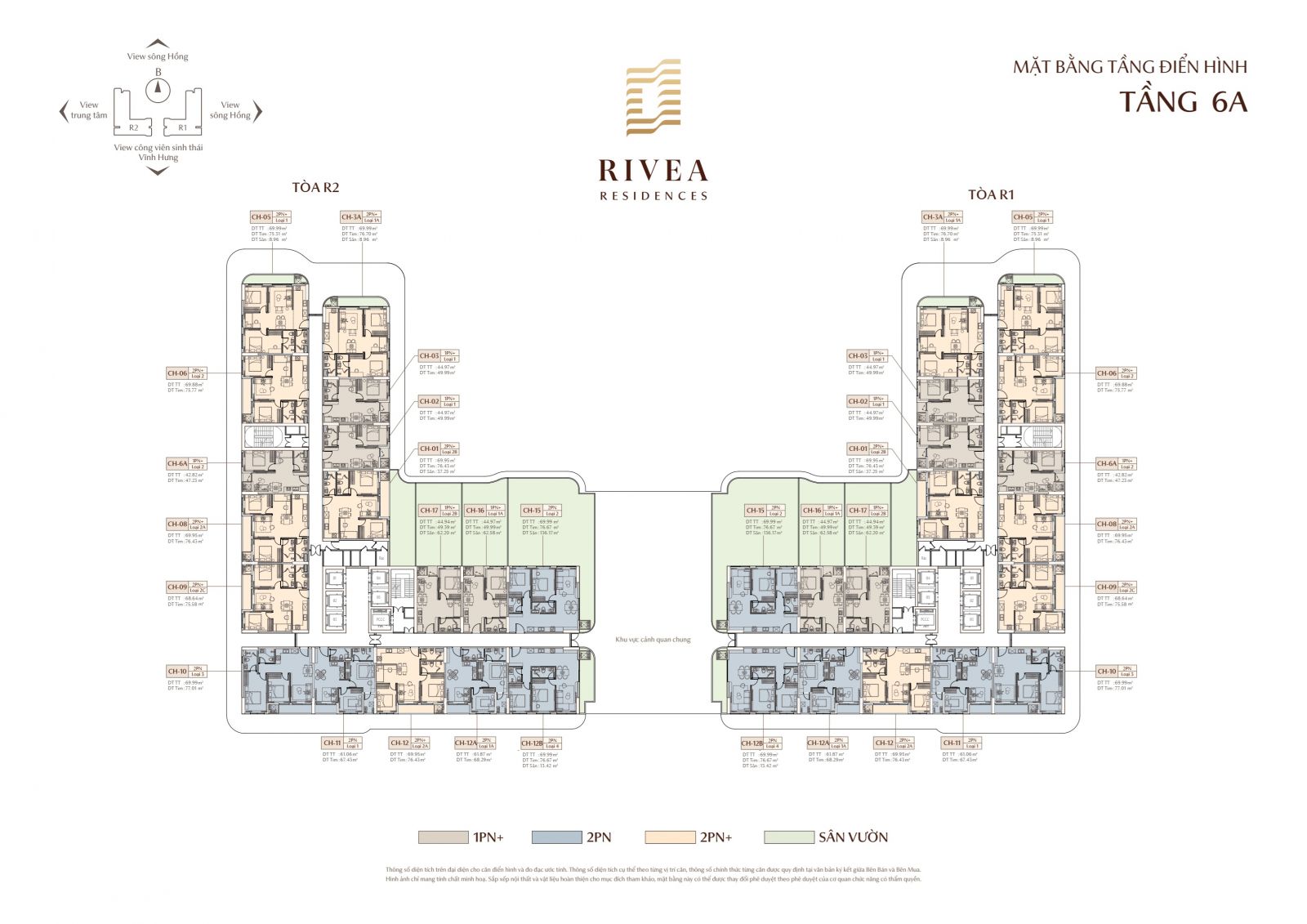mặt bằng tầng 6 Rivea Hà Nội