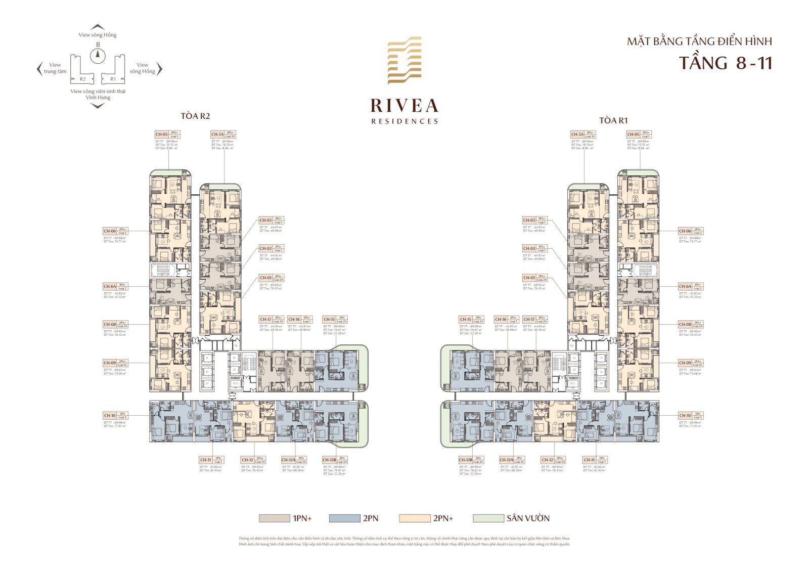 mặt bằng tầng 8-11 Rivea Hà Nội