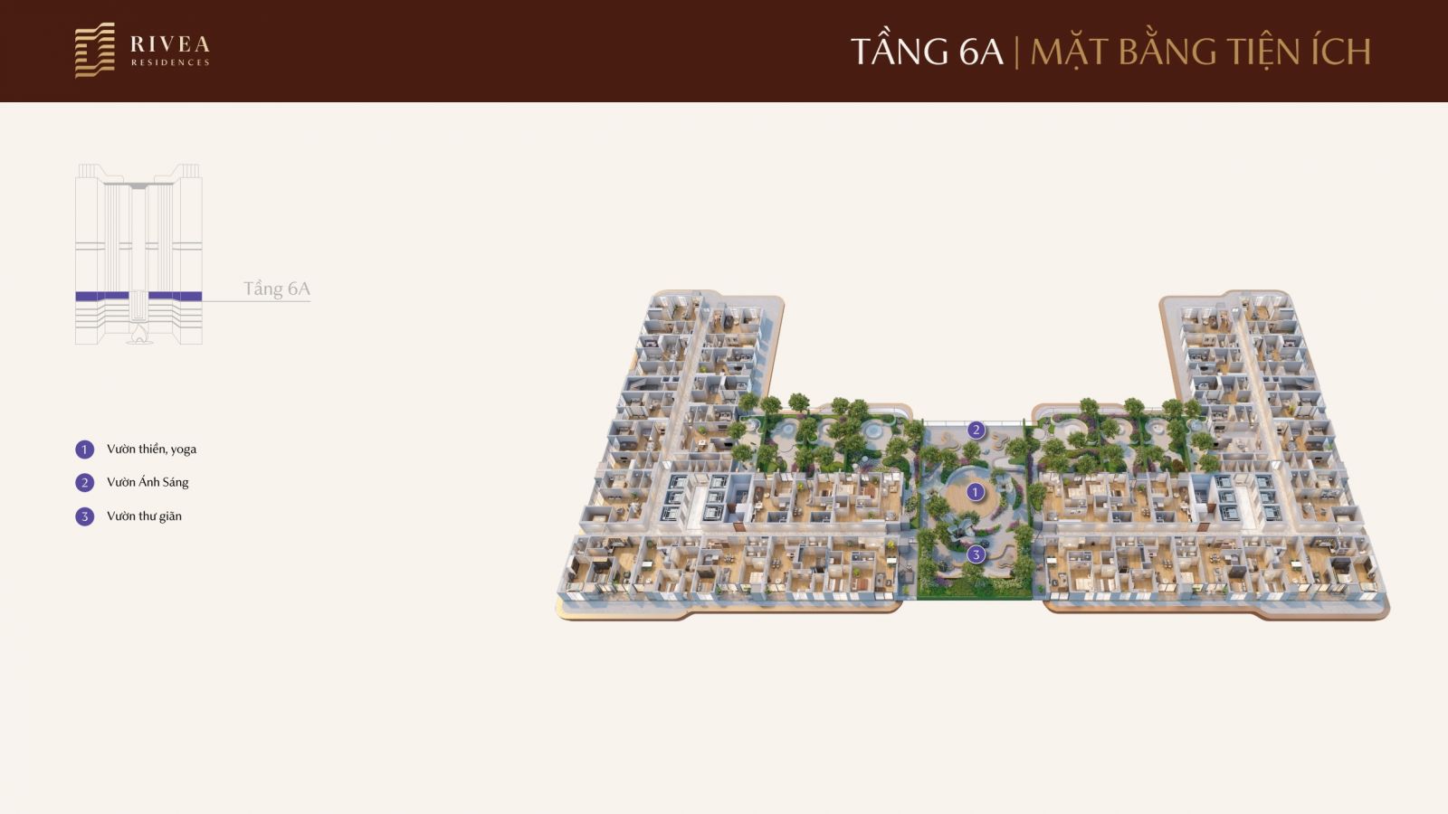 mặt bằng tiện ích tầng 6A Rivea Hà Nội