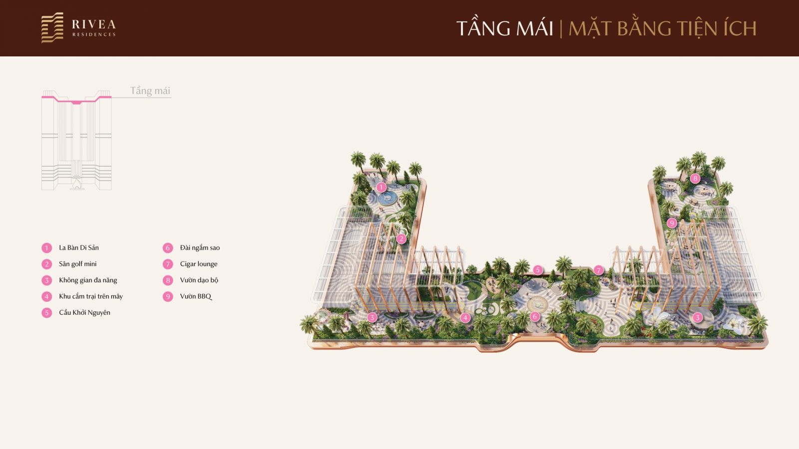 mặt bằng tiện ích tầng 1mái- Rivea Hà Nội